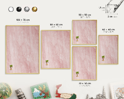 Tableau pour aimants cadre doré Texture rose