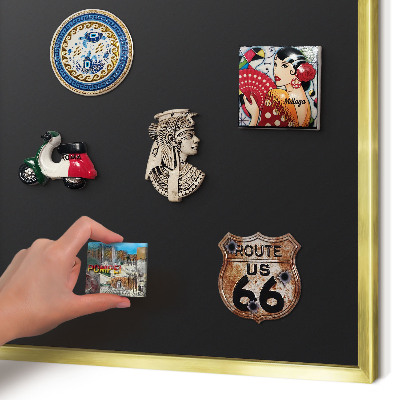 Tableau pour aimants cadre doré Noir