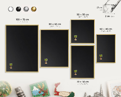 Tableau pour aimants cadre doré Noir