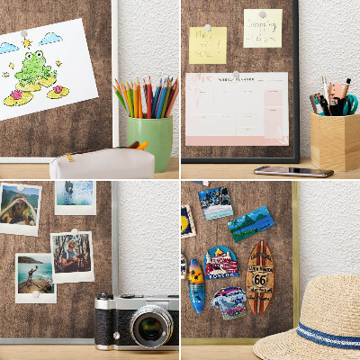 Tableau pour aimants cadre doré Texture bois