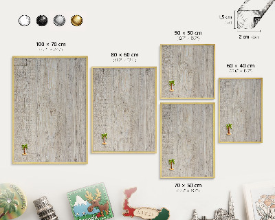 Tableau pour aimants cadre doré Texture bois