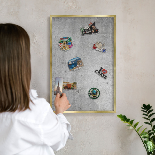 Tableau magnétique avec cadre de couleur dorée Minimalisme concret