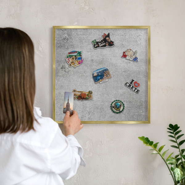 Tableau magnétique avec cadre de couleur dorée Minimalisme concret