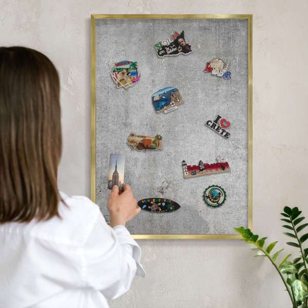 Tableau magnétique avec cadre de couleur dorée Minimalisme concret