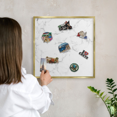 Tableau pour aimants cadre doré Motif marbré