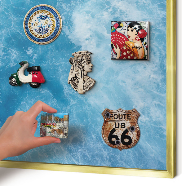 Tableau pour aimants cadre doré Vagues océaniques