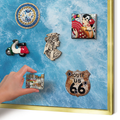 Tableau pour aimants cadre doré Vagues océaniques