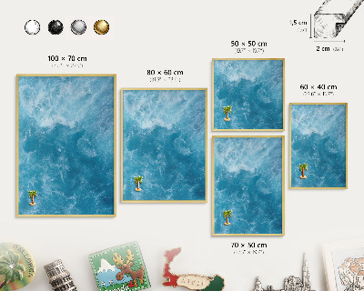 Tableau pour aimants cadre doré Vagues océaniques