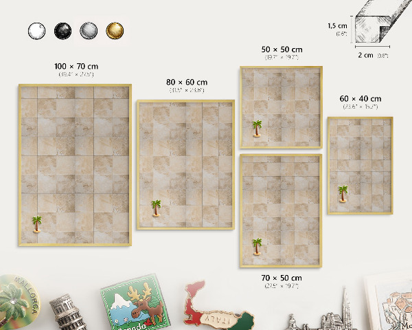 Tableau pour aimants cadre doré Élégance neutre