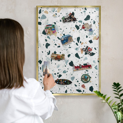 Tableau magnétique avec cadre de couleur dorée Motifs dynamiques