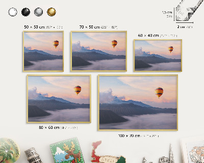 Tableau magnétique avec cadre de couleur dorée Voyage dans le ciel