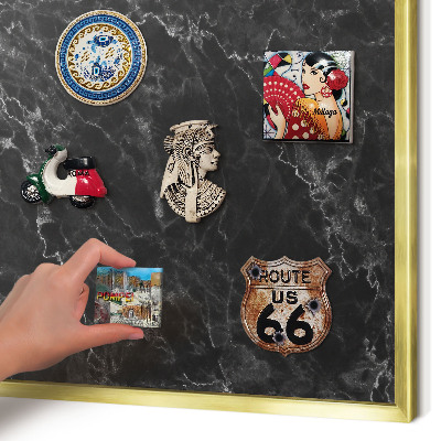 Tableau pour aimants cadre doré Élégance du marbre