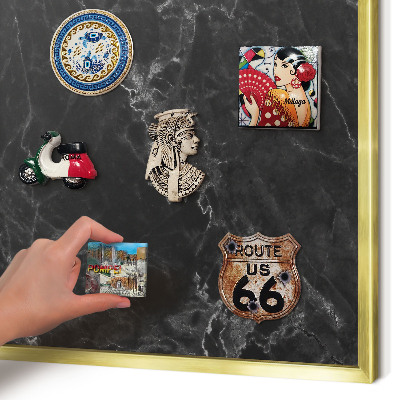 Tableau pour aimants cadre doré Élégance du marbre