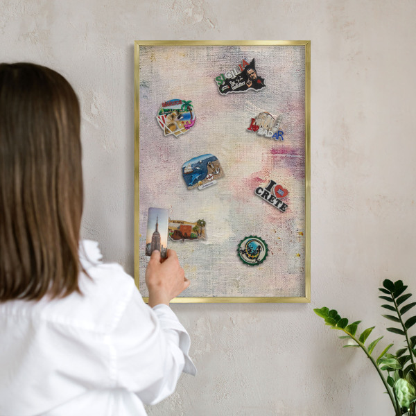 Tableau pour aimants cadre doré Abstraction pastel