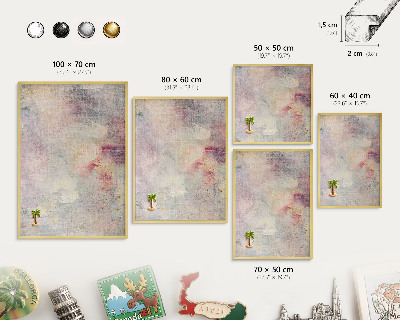 Tableau pour aimants cadre doré Abstraction pastel
