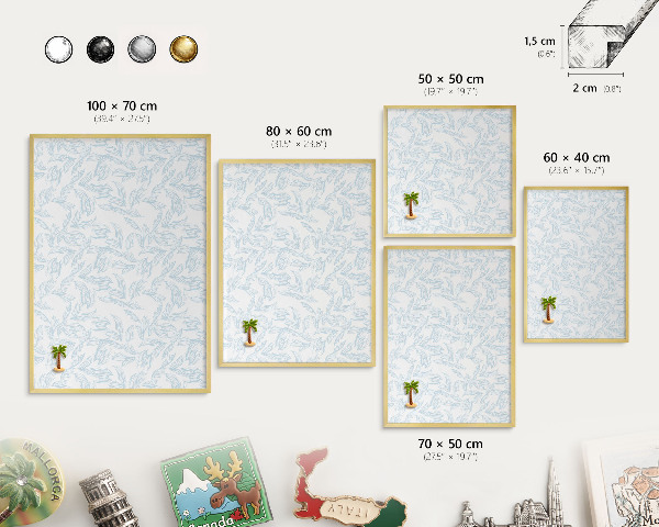 Tableau pour aimants cadre doré Thème clair