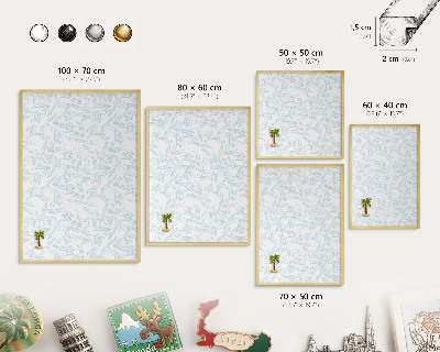 Tableau pour aimants cadre doré Thème clair