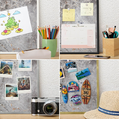Tableau magnétique avec cadre de couleur dorée Marbre à motifs