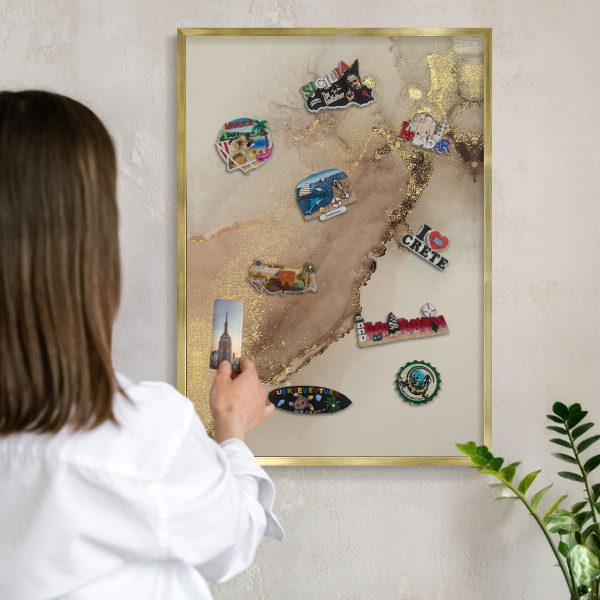 Tableau pour aimants cadre doré Éclat élégant