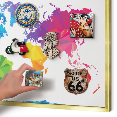 Tableau pour aimants cadre doré Carte des couleurs