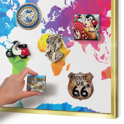 Tableau pour aimants cadre doré Carte des couleurs