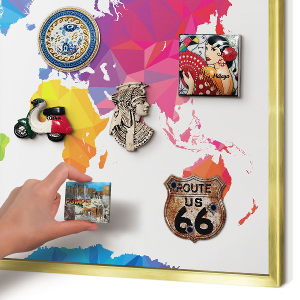 Tableau pour aimants cadre doré Carte des couleurs