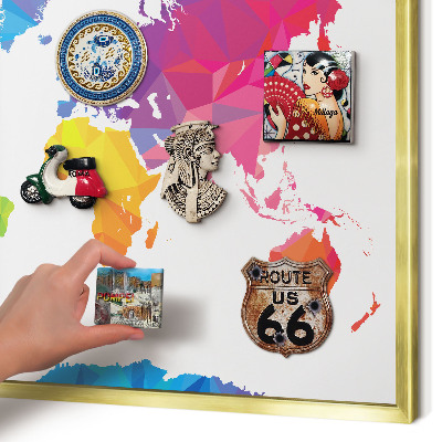 Tableau pour aimants cadre doré Carte des couleurs