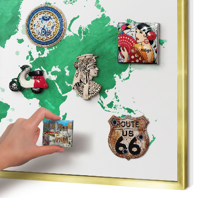 Tableau magnétique avec cadre de couleur dorée Carte verte