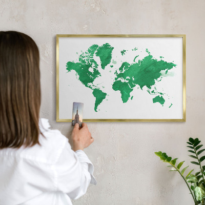 Tableau magnétique avec cadre de couleur dorée Carte verte