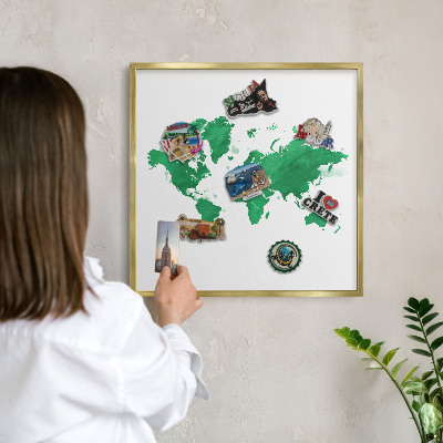 Tableau magnétique avec cadre de couleur dorée Carte verte