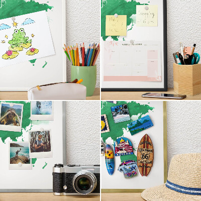 Tableau magnétique avec cadre de couleur dorée Carte verte