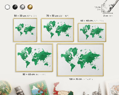 Tableau magnétique avec cadre de couleur dorée Carte verte