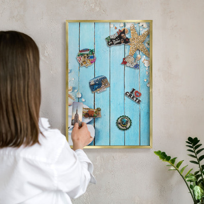 Tableau pour aimants cadre doré Repos des vacances