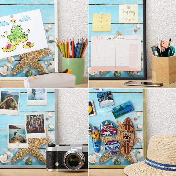 Tableau pour aimants cadre doré Repos des vacances