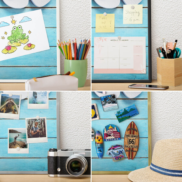 Tableau magnétique avec cadre de couleur dorée Ambiance de vacances
