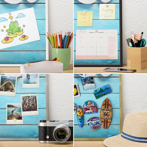 Tableau magnétique avec cadre de couleur dorée Ambiance de vacances