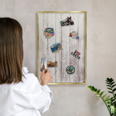 Tableau pour aimants cadre doré Bois clair
