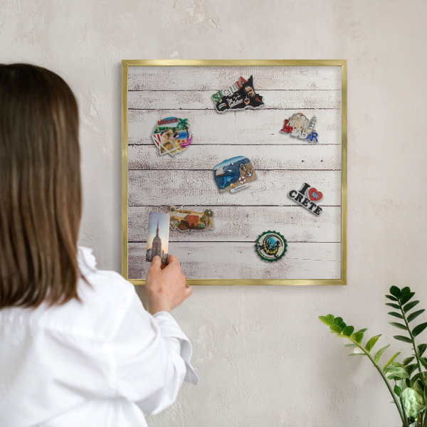 Tableau pour aimants cadre doré Bois clair
