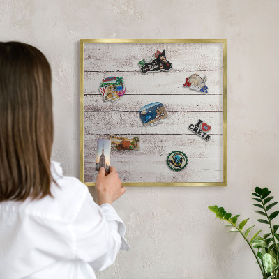 Tableau pour aimants cadre doré Bois clair