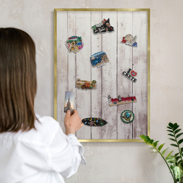 Tableau pour aimants cadre doré Bois clair