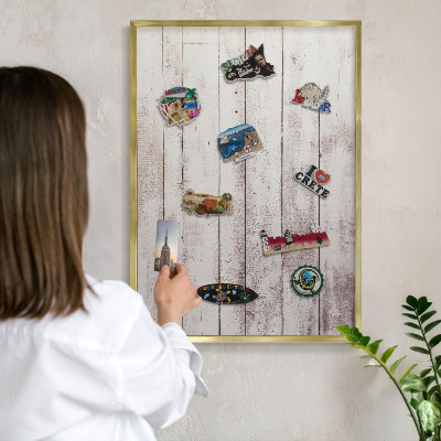 Tableau pour aimants cadre doré Bois clair
