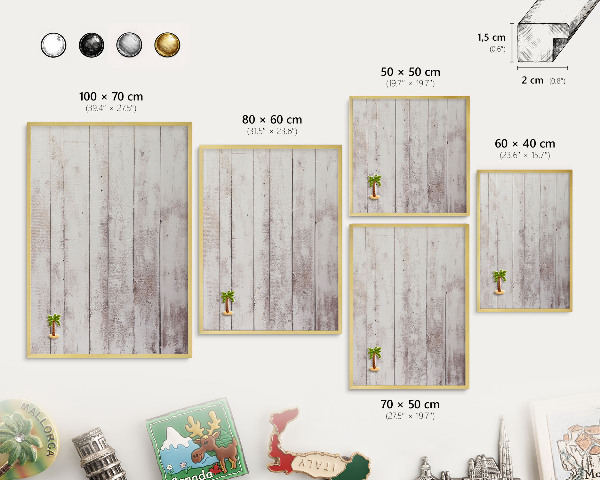 Tableau pour aimants cadre doré Bois clair