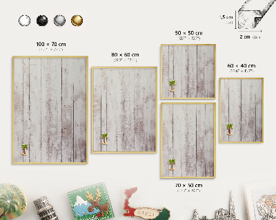 Tableau pour aimants cadre doré Bois clair