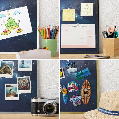 Tableau magnétique avec cadre de couleur dorée Espace stellaire