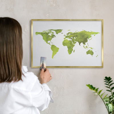 Tableau pour aimants cadre doré Carte verte