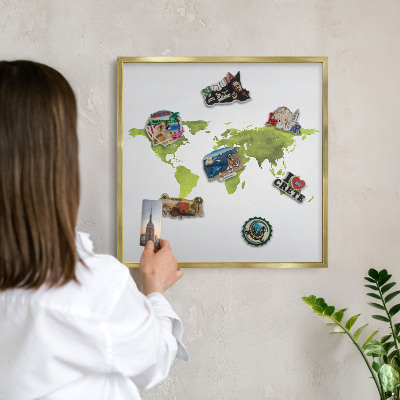 Tableau pour aimants cadre doré Carte verte