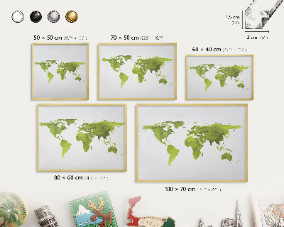 Tableau pour aimants cadre doré Carte verte