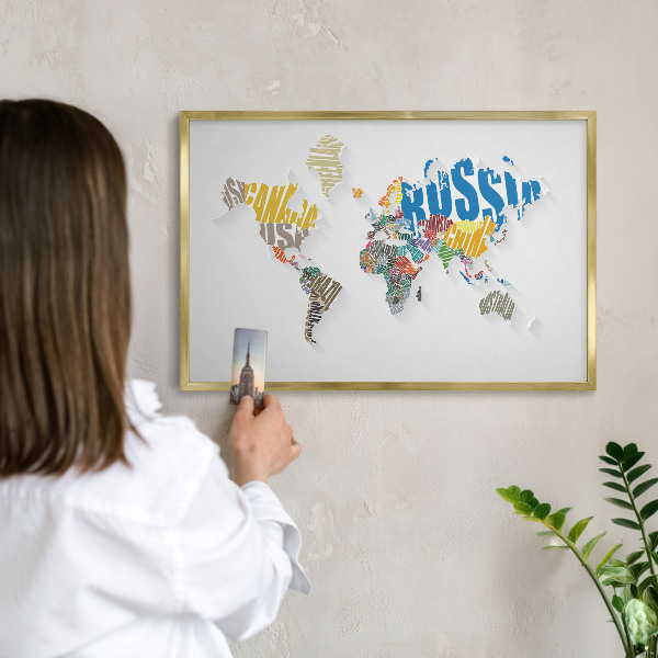 Tableau magnétique avec cadre de couleur dorée Carte des couleurs