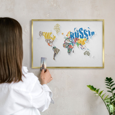 Tableau magnétique avec cadre de couleur dorée Carte des couleurs