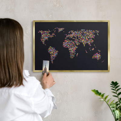 Tableau pour aimants cadre doré Carte des couleurs